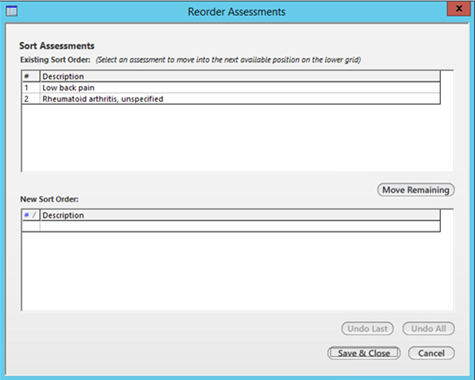 Reorder Assessments
