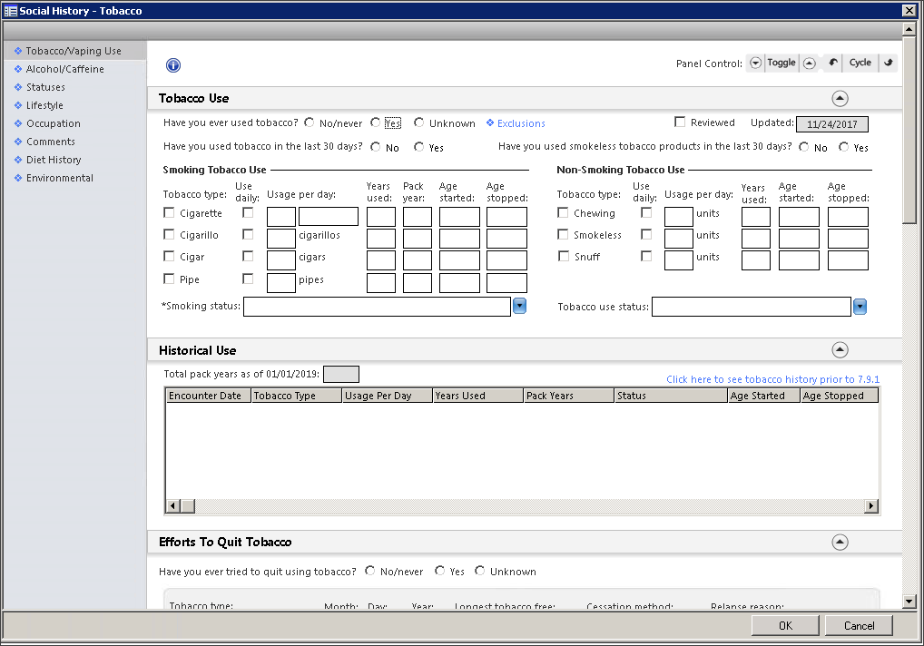 Social History - Tobacco