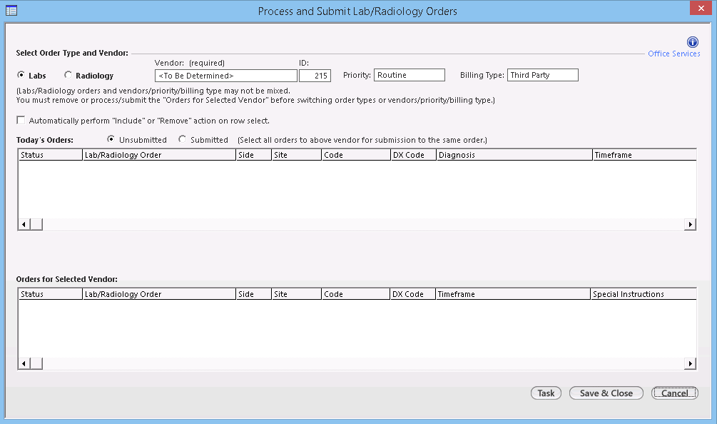 Process and Submit Lab/Radiology Orders