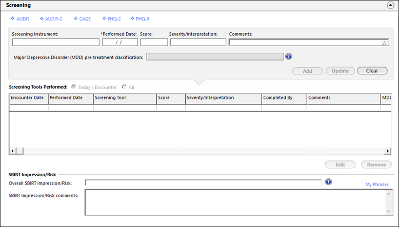 Screening Template