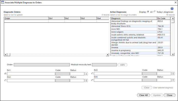 Associate Multiple Diagnoses to an Order