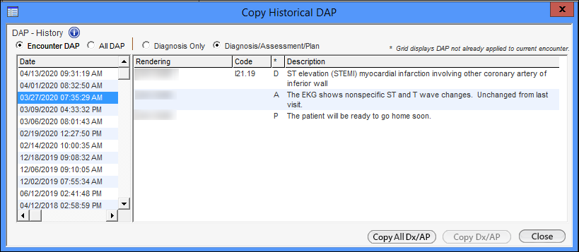 Copy Historical DAP