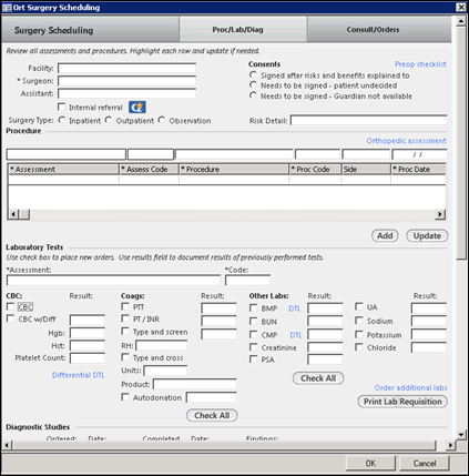 Ort Surgery Scheduling template