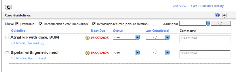 Care Guidelines Paged View template