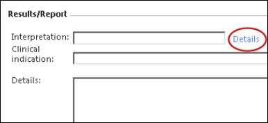Results/Report section