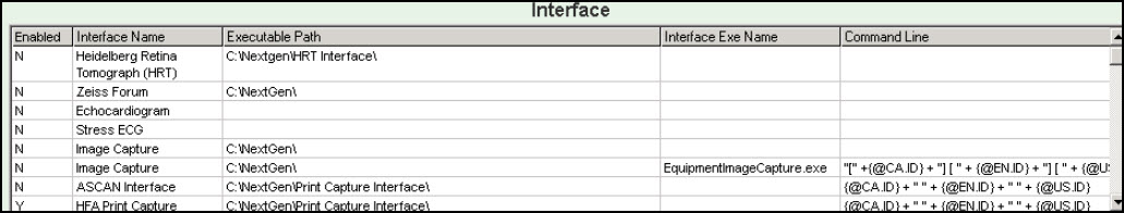 Interfaces section