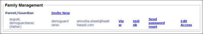 The Family Management section includes an Edit Access link for each representative