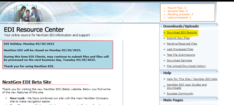 Image of the EDI Resource Center page.