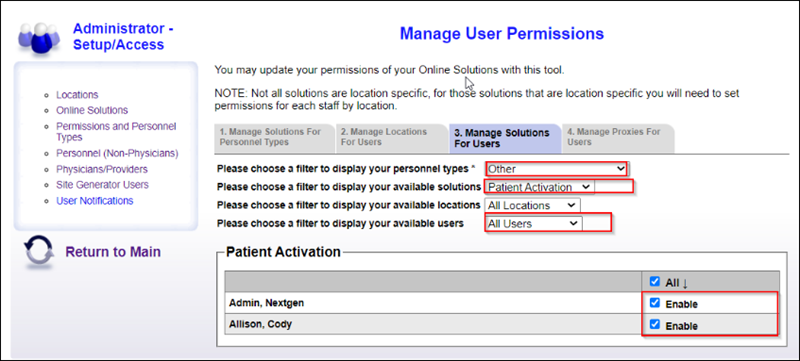 Manage Solutions For Users_Patient Activation