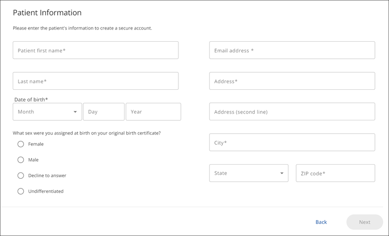 Patient Information page