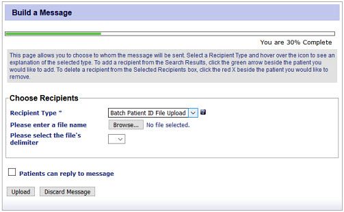 The Choose Recipients section enables you select a file containing recipients and specify the delimiter used in the file