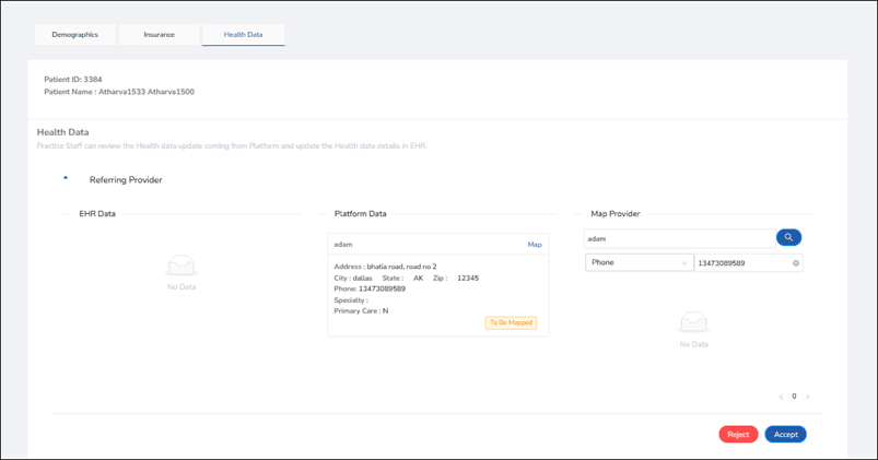 Map provider column used to map the information to a provider in NextGen Enterprise