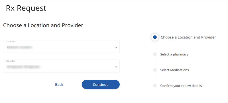 Rx Request page