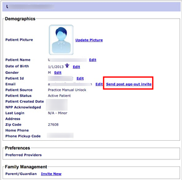 Demographics page with enrollment option