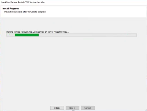 Install Progress window