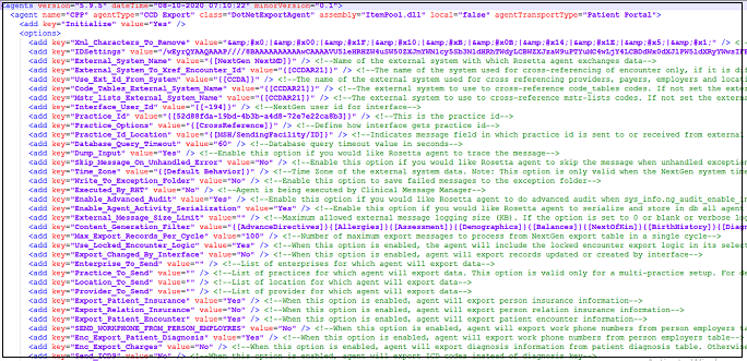 Configuration file displayed in Notepad++