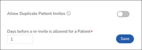 Allow Duplicate Patient Invites setting